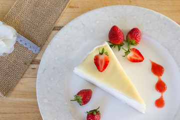 crepes cake with strawberry homemade