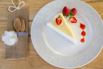 crepes cake with strawberry homemade