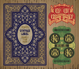 vector vintage items: label Art Nouveau