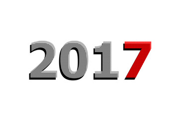 Happy New Year 2017 design with polka dot.