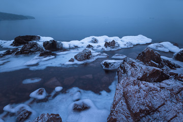 Winter sea and ice