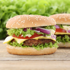 Cheeseburger Hamburger Käse Tomaten
