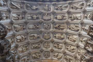 Detail of a portal of a church in Dijon, France