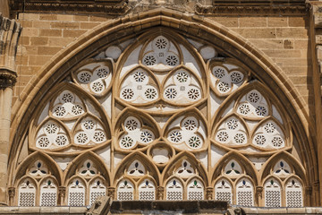 Window of medieval Gothic church converted later into mosque, Ni