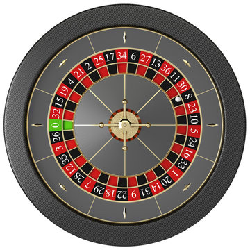  top view of a classic carbon fiber roulette. concept of luck, fun and gambling.