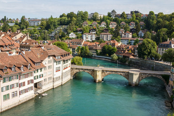 Fototapeta na wymiar A view to the old city of Bern, Switzerland