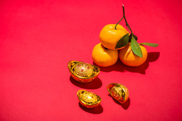 Orange for Lunar Chinese new year. Tet Holiday Concept.