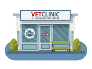 Veterinary medicine hospital, clinic or pet shop for animals.