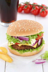 Cheeseburger Hamburger Cola Getränk
