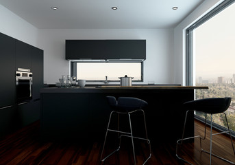 Kitchen centre island in a luxury apartment