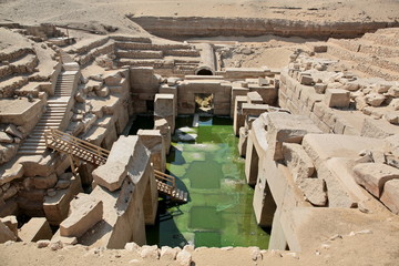 The Osirion temple at Abydos, Egypt.
