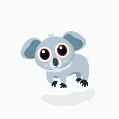 Fototapeta premium Vector illustration of cute little cartoon koala. 
