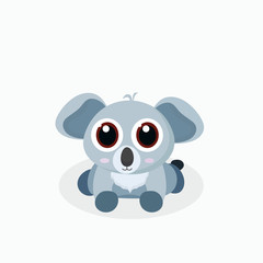 Vector illustration of cute little cartoon koala.
