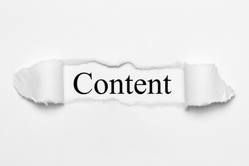 Content on white torn paper