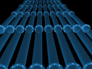 x ray pipelines isolated on black