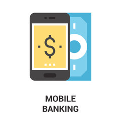mobile banking icon concept