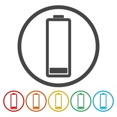 Low battery icons set 