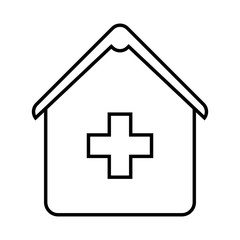 Obraz premium hospital silhouette isolated icon vector illustration design