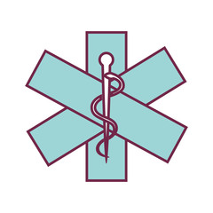 caduceus sign isolated icon vector illustration design