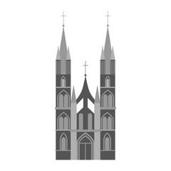 Fototapeta premium Isolated catholic church on white background