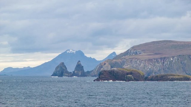 Southernmost Tip of South America Area featuring the Natural Mountain Landscape where Land Meets the Pacific and Atlantic Oceans