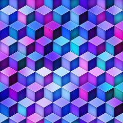 Obraz premium Gradient Cubes Tiling. Seamless Multicolor Pattern