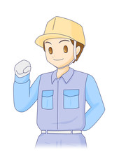 作業員　男性　ヘルメット　イラスト　素材
