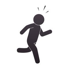 Fototapeta na wymiar silhouette human running isolated icon vector illustration design