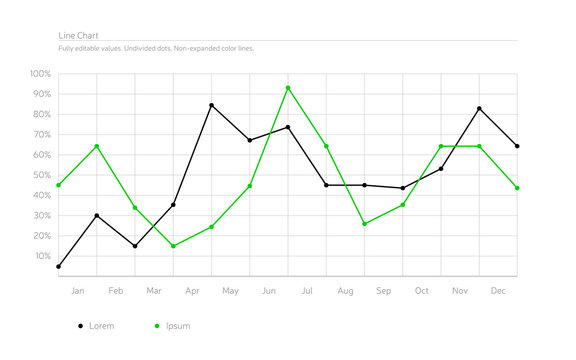 Simple Infographic Line Chart - Black, Green