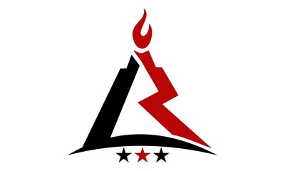 Modern Logo Solution Letter L R Fire