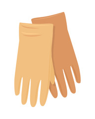 Leather Gloves Vector Illustration in Flat Design