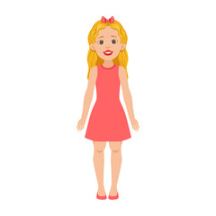 White Young Woman Standing, Part Of Growing Stages With Kids In Different Age Vector Set