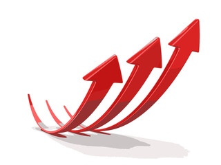 Arrows up. Image with clipping path