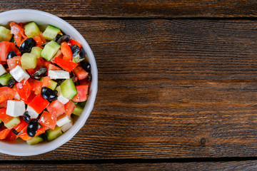 Vegetable salad with feta cheese