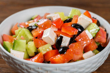 Vegetable salad with feta cheese