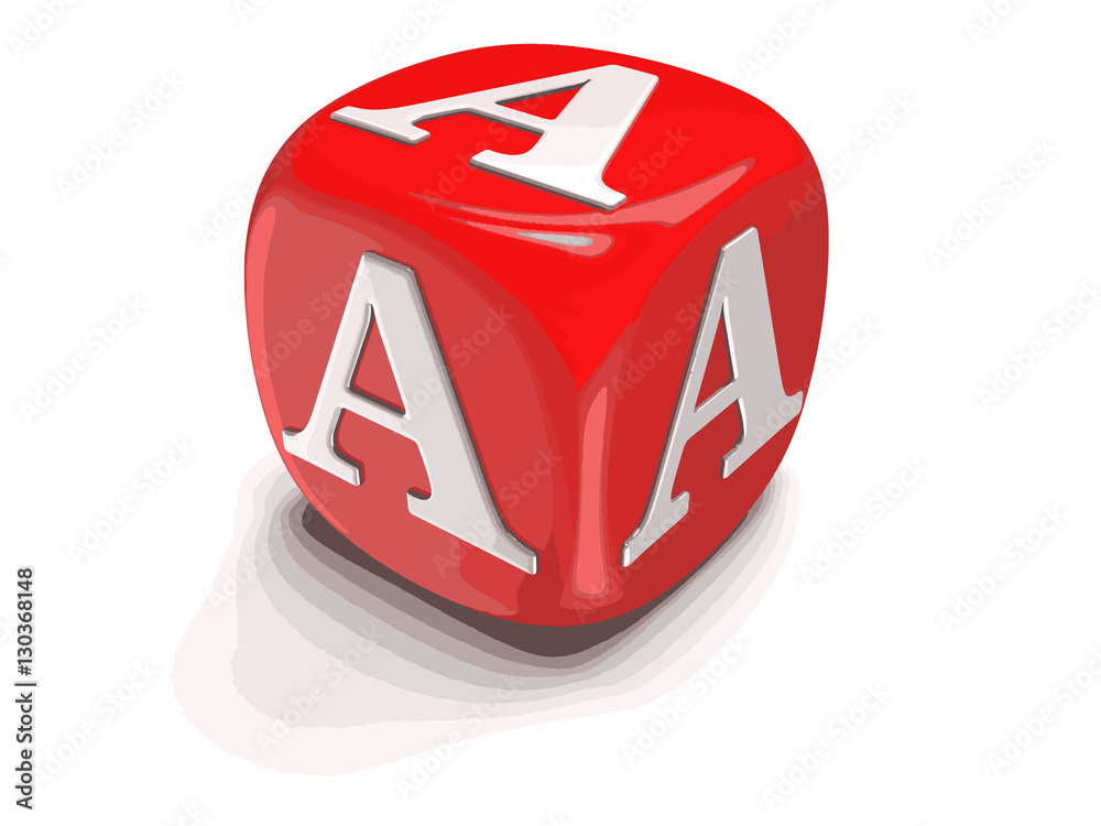 Fototapete dices with letter a. image with clipping path