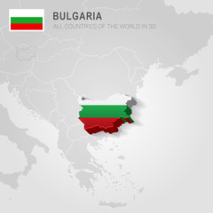 Bulgaria and neighboring countries. Europe administrative map.