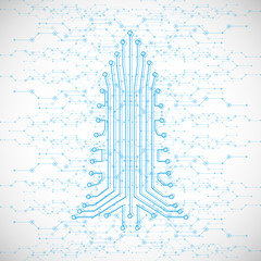 Vector illustration abstract technology Christmas tree