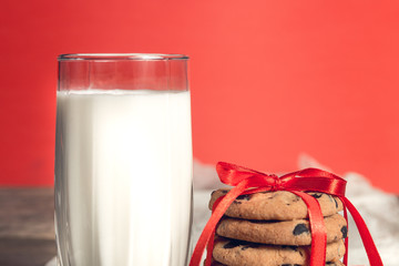 Milk and cookies for Santa Claus. Christmas. New year.
