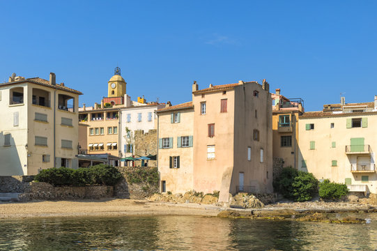 Urban beach of La Ponche, St. Tropez, Var, Provence Alpes Cote d'Azur region, French Riviera, France, Mediterranean