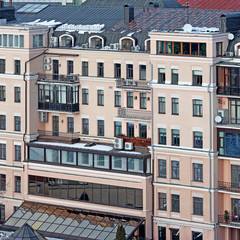 Naklejka premium residential and administrative houses and roofs