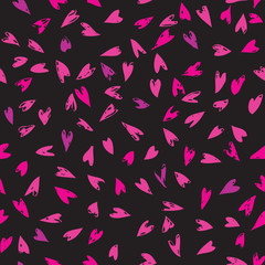 Seamless wallpaper pattern. Vector valentine heart background. Hand drawn hearts.