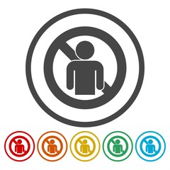 No man icon, No Person symbol 