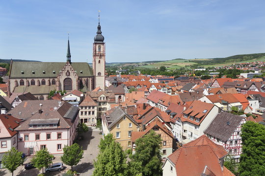 Stadtkirche St. Martin Church, old town of Tauberbischofsheim, Taubertal Valley, Main Tauber District, Baden Wurttemberg, Germany