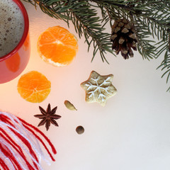 New Year atmosphere/ Festive set under the tree for a good time on winter holidays 