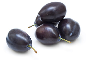 Fresh plum isolated on white background