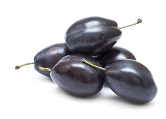 Fresh plum isolated on white background