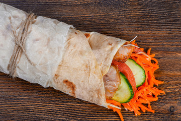 Classic tortilla wrap with filling