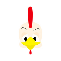 Emotions cock icon. Character cartoon rooster head