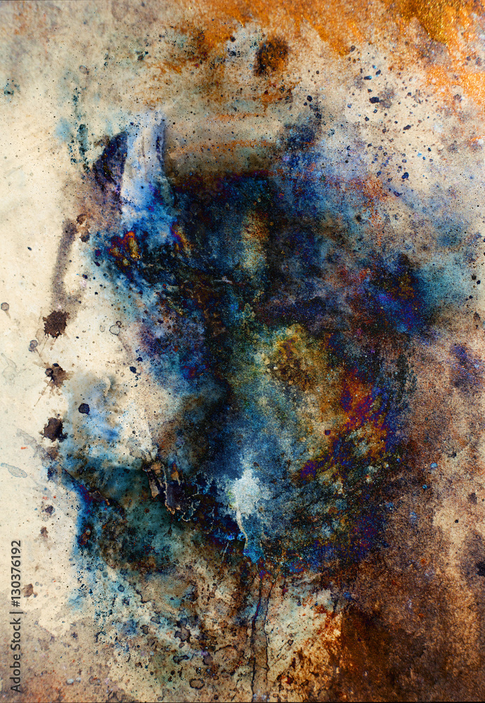 Poster watercolor abstract background and color spots structure.